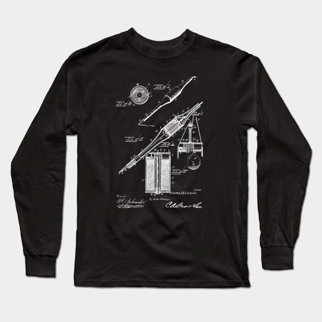 electric perforating pen Vintage Patent Drawing Long Sleeve T-Shirt by TheYoungDesigns